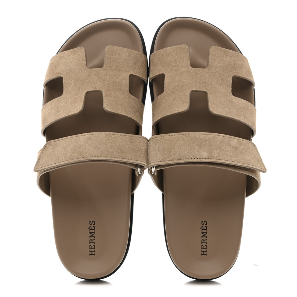 Suede Goatskin Womens Chypre Sandals 40.5 Beige Sable wholesalehk.shop