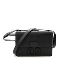 Ultra Matte Grained Calfskin 30 Montaigne Flap Bag Black wholesalehk.shop