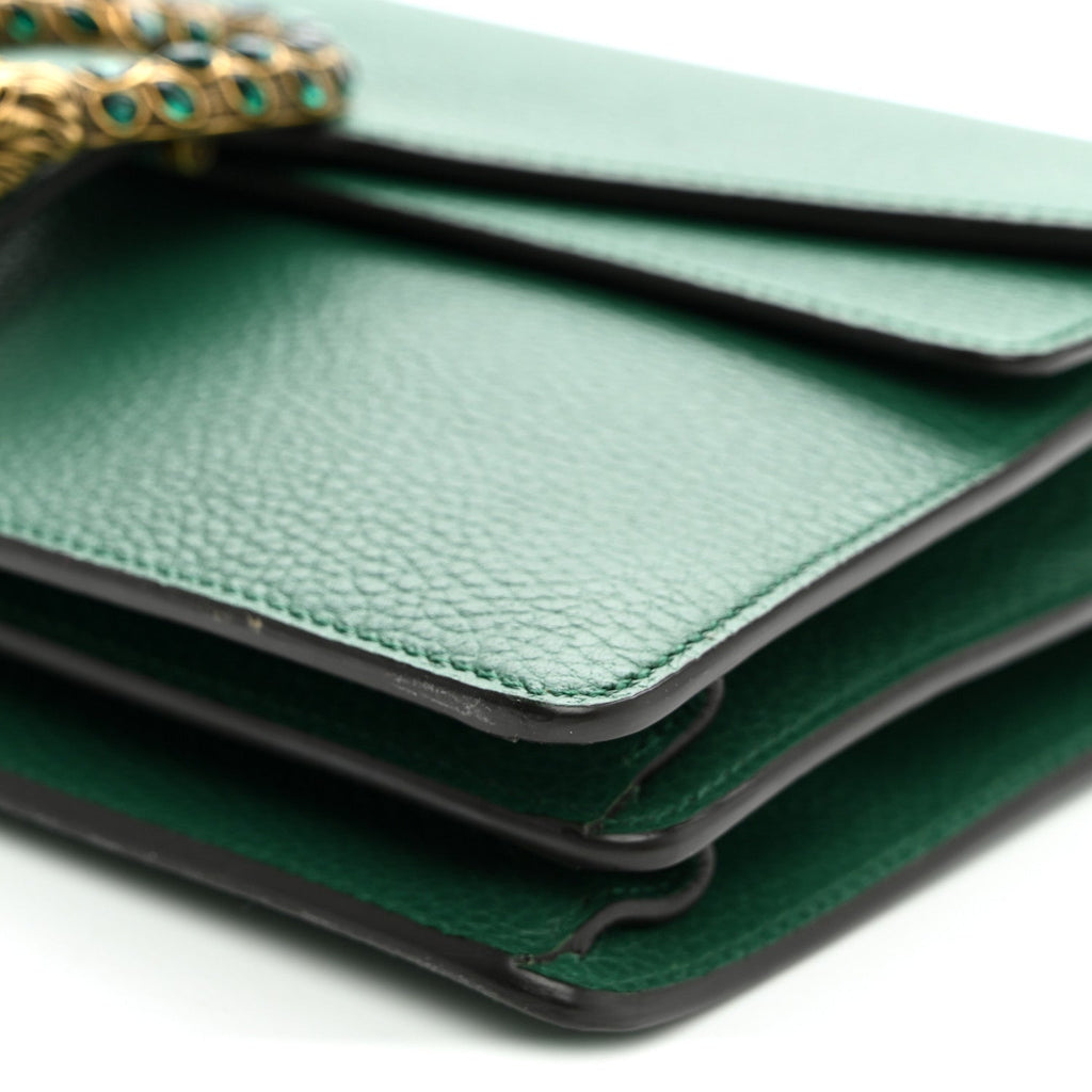 Pebbled Calfskin Small Dionysus Shoulder Bag Emerald wholesalehk.shop