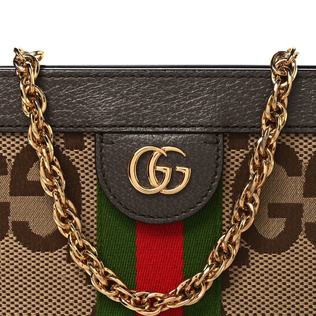 Monogram Jumbo GG Textured Dollar Calfskin Web Small Ophidia Chain Shoulder Bag Camel Ebony New Acero wholesalehk.shop