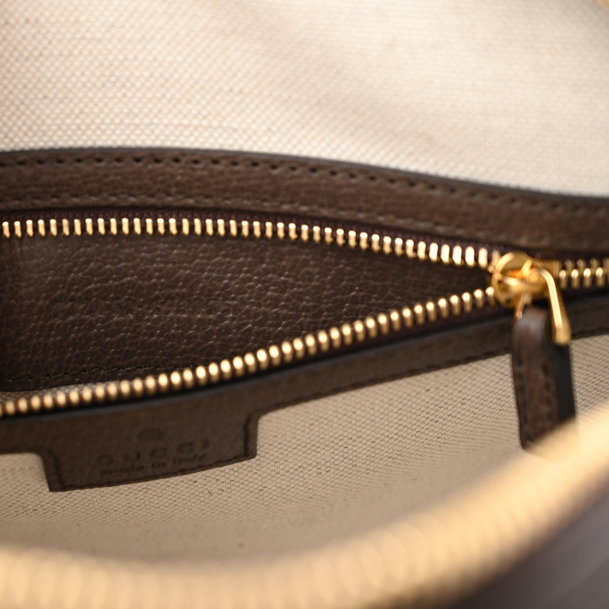GG Supreme Monogram Web Small Ophidia Top Handle Bag  Beige Ebony wholesalehk.shop