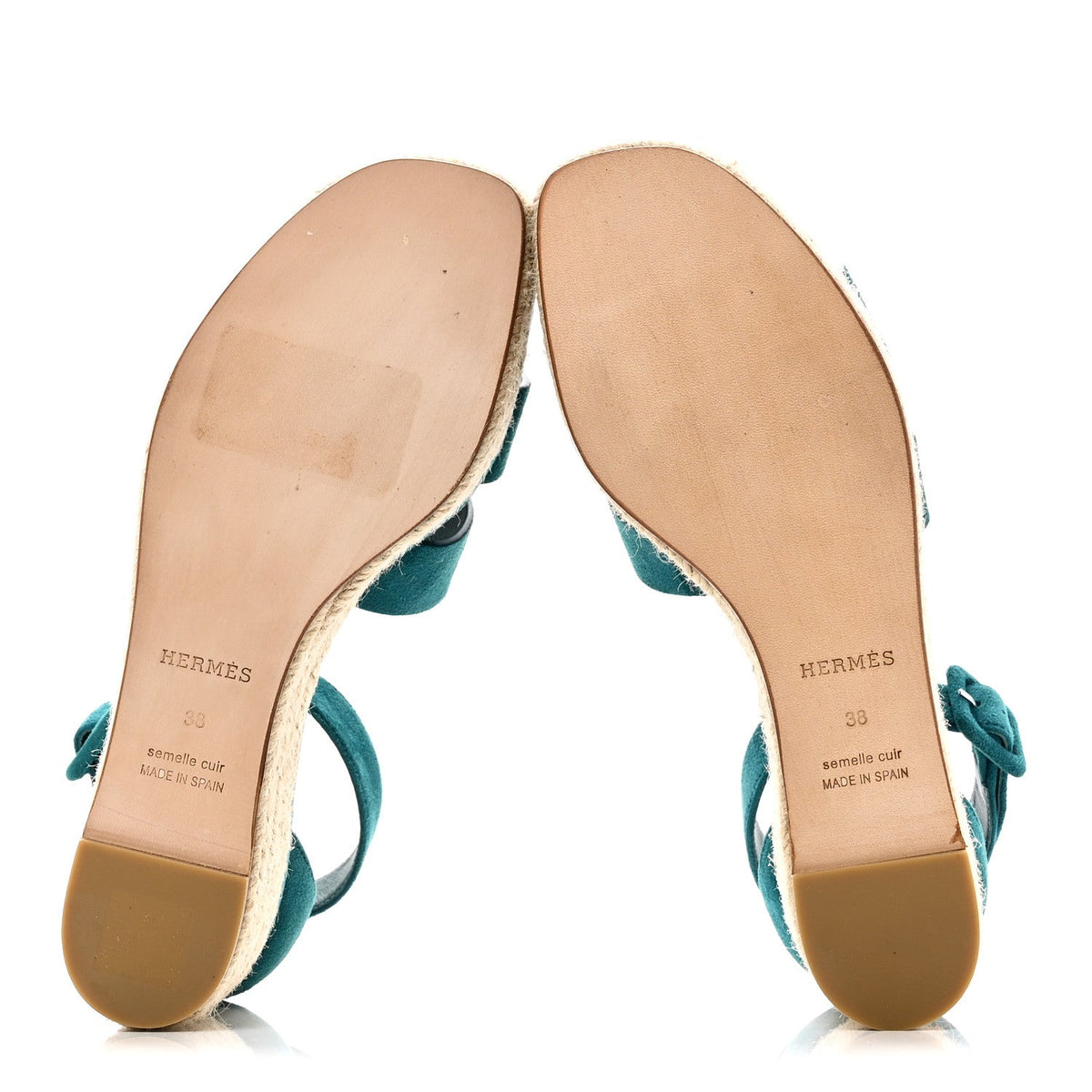 Suede Goatskin Elda Espadrille Wedge Sandals 38 Vert Oxford wholesalehk.shop