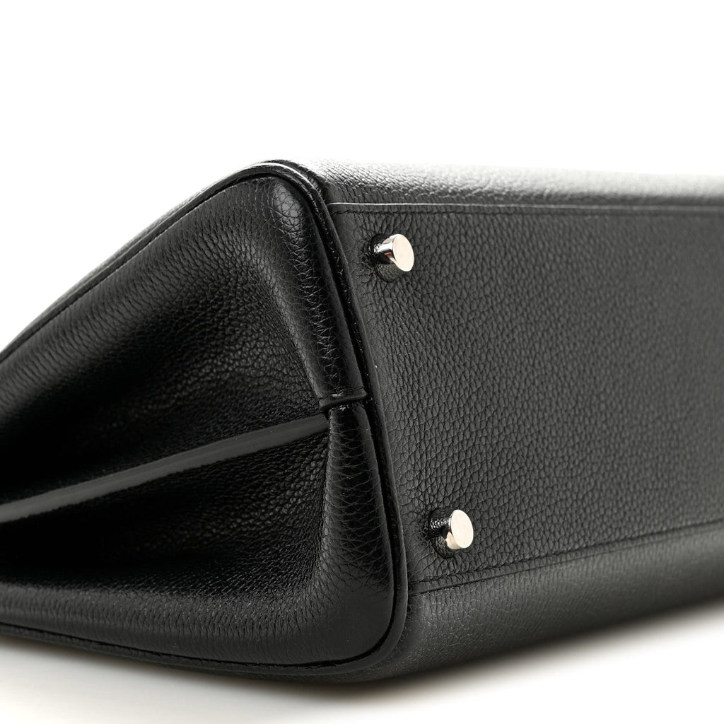 Grainy Calfskin Small Zumi Top Handle Bag Black wholesalehk.shop