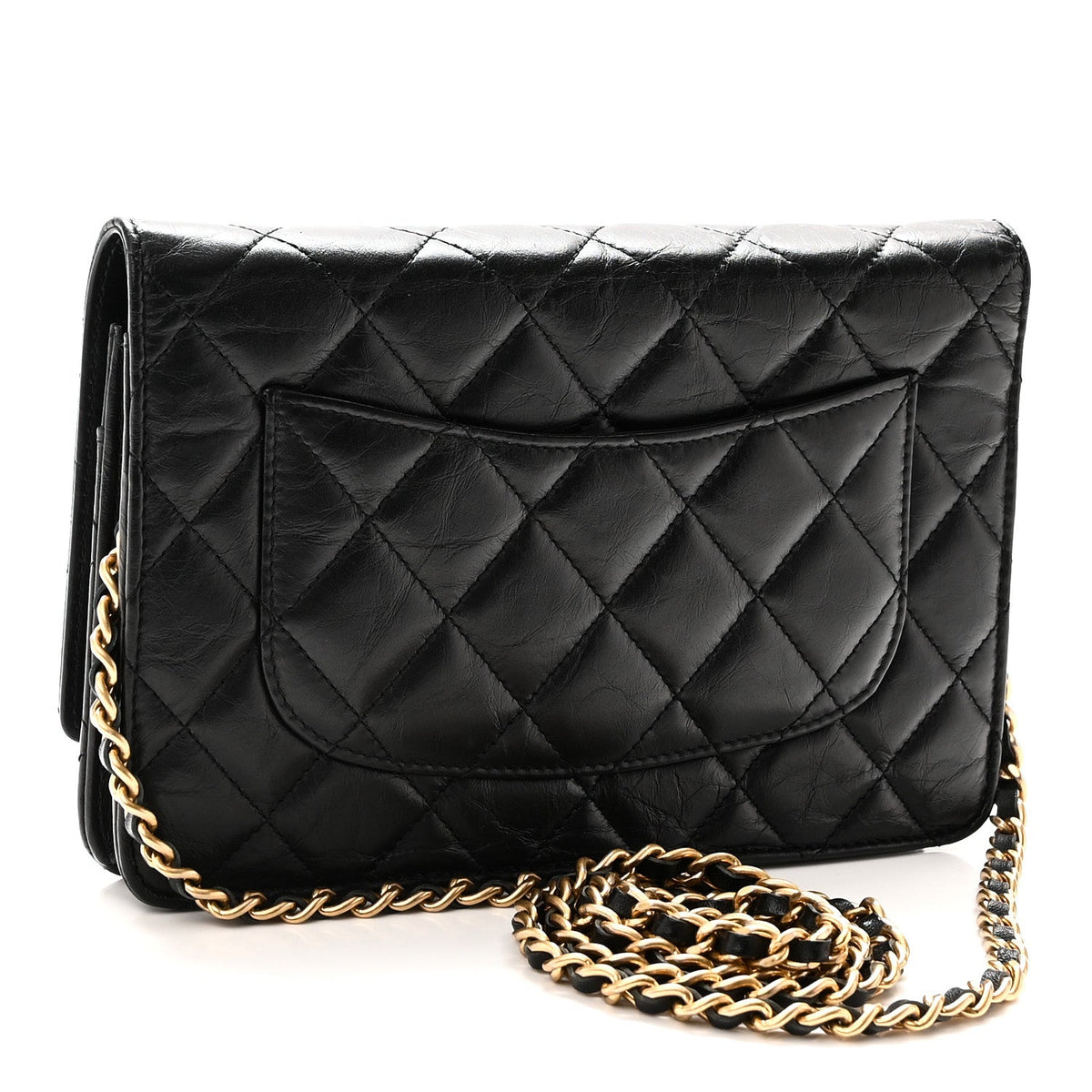 Aged Calfskin Lucky Charms Casino 2.55 Reissue Wallet on Chain WOC Black wholesalehk.shop