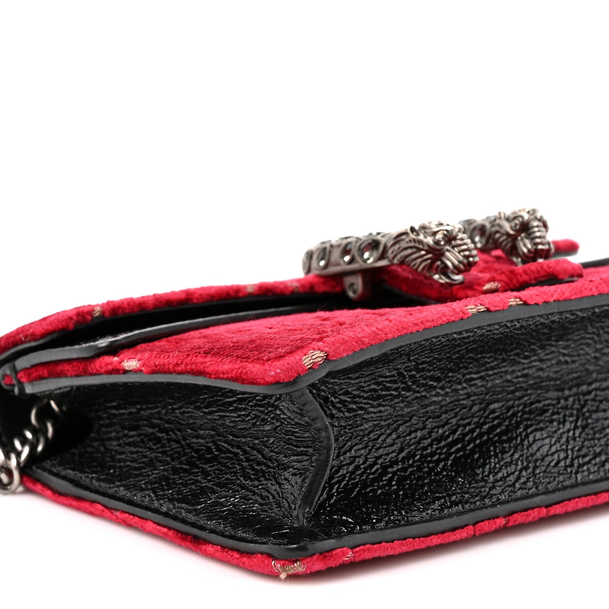 Velvet GG Monogram Super Mini Dionysus Shoulder Bag Red Cipria Black wholesalehk.shop
