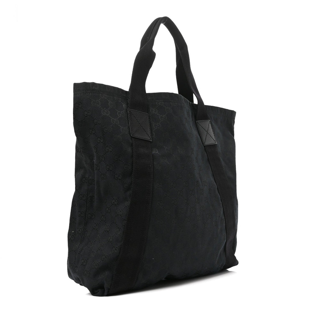 GG Monogram Medium Handle Vertical Tote Black wholesalehk.shop
