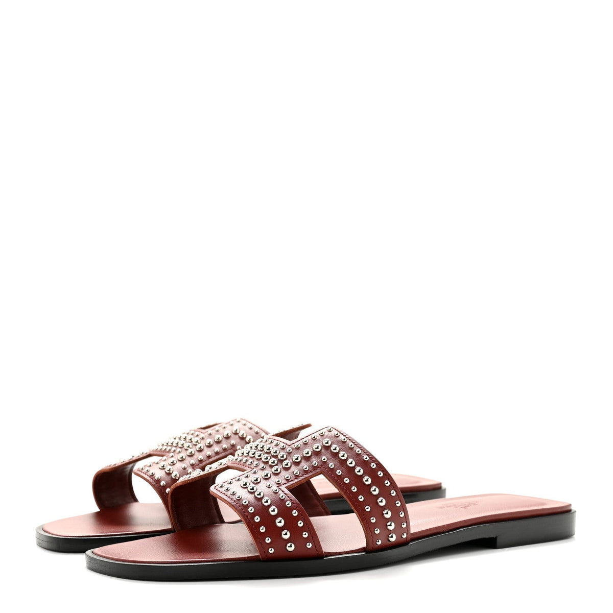 Calfskin Studded Oran Sandals 36.5 Rouge Tomette wholesalehk.shop