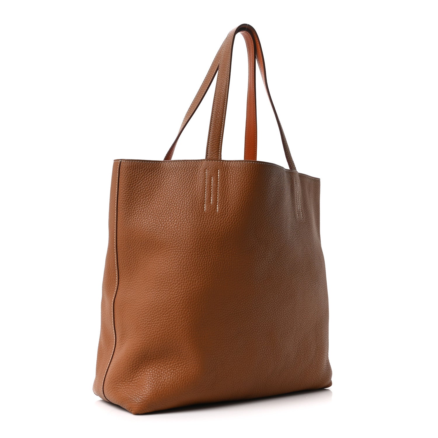 Taurillon Clemence Double Sens Reversible Tote Orange Gold £¨ Direct shipment via from wholesalehk.shop
