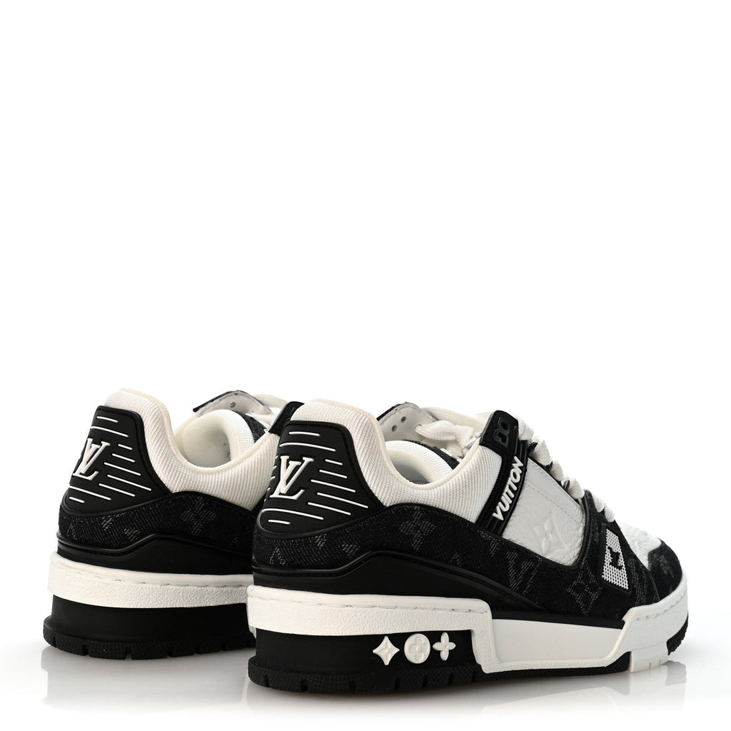 Calfskin Embossed Monogram Denim Womens LV Trainer Sneakers 35 Black £¨ Direct shipment via from wholesalehk.shop