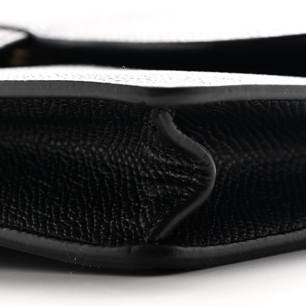 Grained Calfskin Saddle Pouch Bag Black wholesalehk.shop
