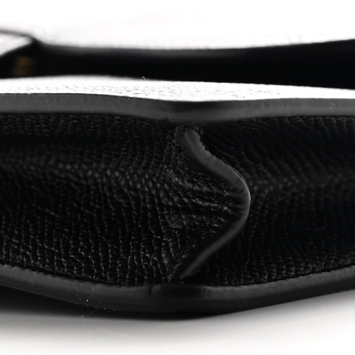 Grained Calfskin Saddle Pouch Bag Black wholesalehk.shop