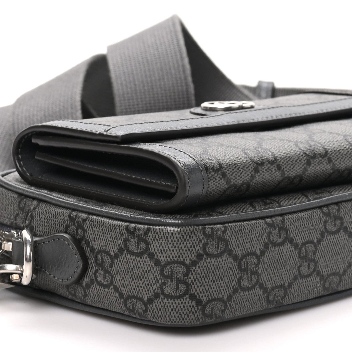 GG Supreme Monogram Textured Dollar Calfskin Mini Ophidia Bag Graphite Grey wholesalehk.shop