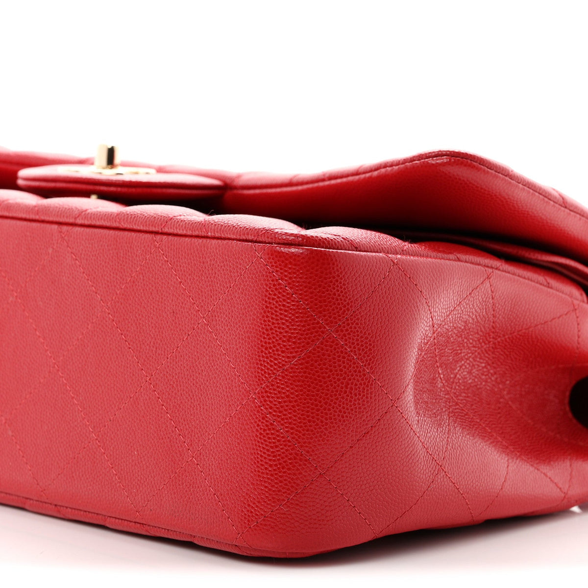 Caviar Quilted Jumbo Double Flap Red wholesalehk.shop