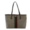GG Supreme Monogram Medium Ophidia Shopping Tote Brown wholesalehk.shop