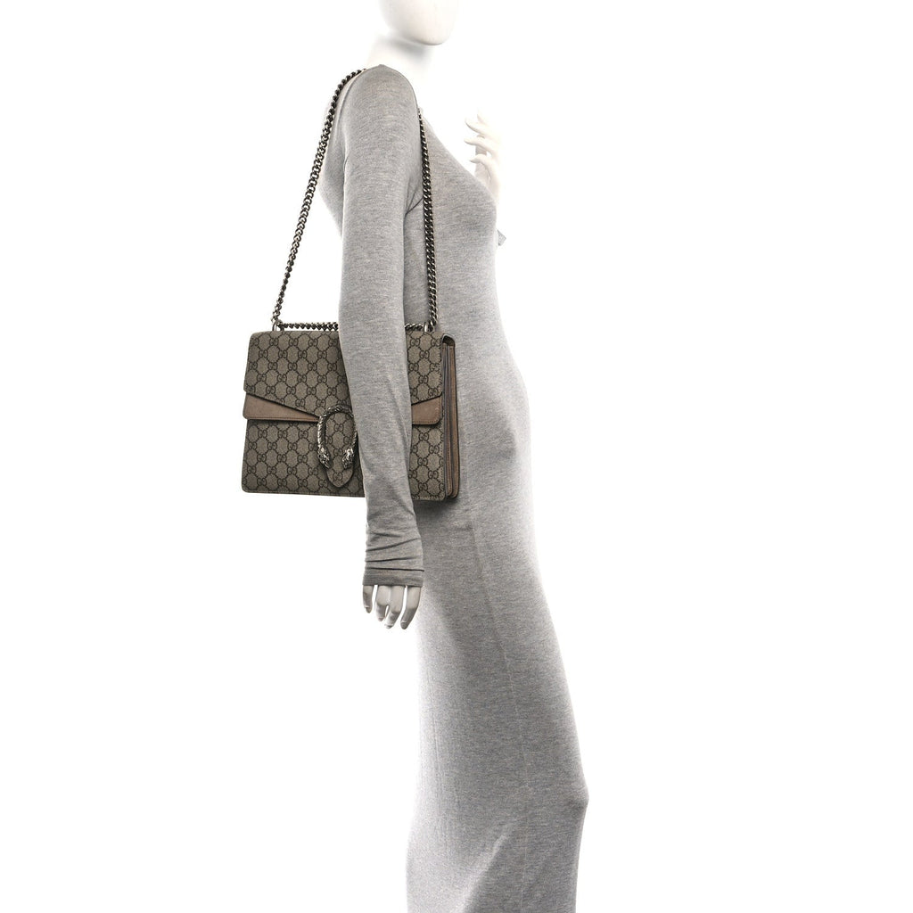 GG Supreme Monogram Medium Dionysus Shoulder Bag Taupe wholesalehk.shop