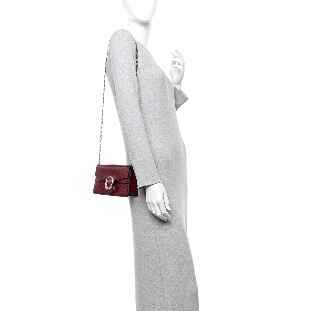Crinkled Patent Mini Dionysus Shoulder Bag Rosso Ancora Red wholesalehk.shop