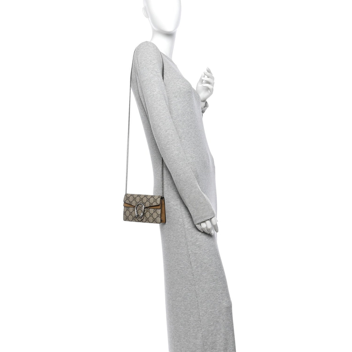 GG Supreme Monogram Super Mini Dionysus Shoulder Bag Taupe wholesalehk.shop