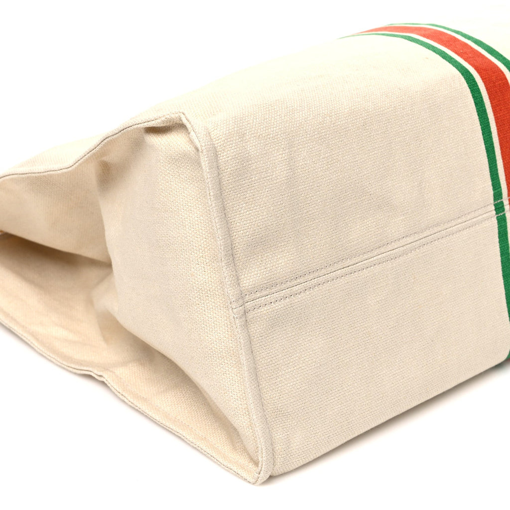 Linen Heavy Canvas Textured Dollar Calfskin Web Large Retro Interlocking G Foldable Tote Light Beige wholesalehk.shop