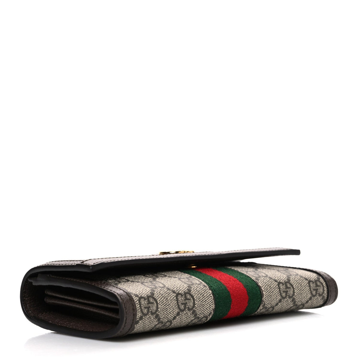 GG Supreme Monogram Web Ophidia Continental Wallet Brown wholesalehk.shop