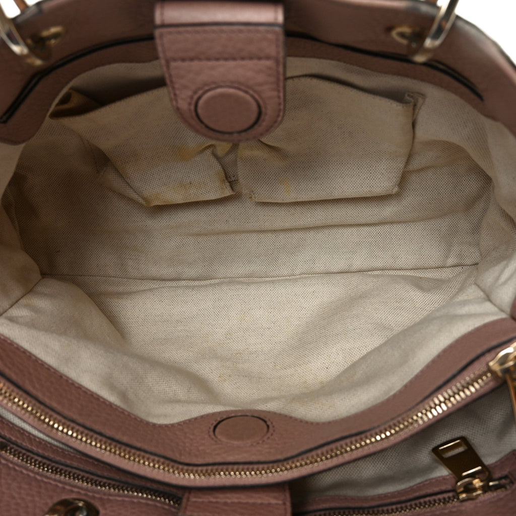 Pebbled Calfskin Medium Bamboo Shopper Tote Dark Cipria wholesalehk.shop