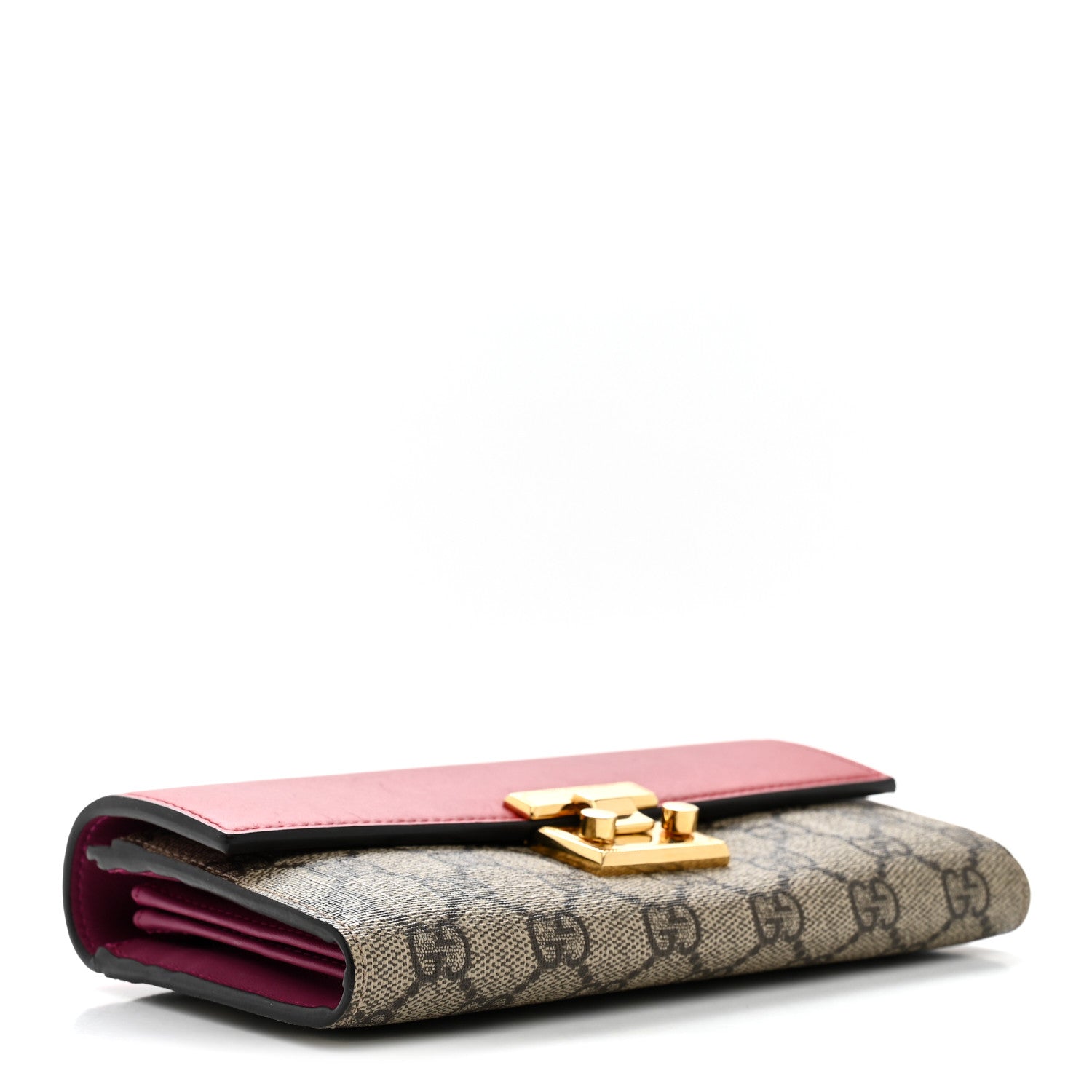 GG Supreme Monogram Moon Calfskin Padlock Continental Chain Wallet Beige Ebony Hibiscus Red New Rosette £¨ Direct shipment via from wholesalehk.shop