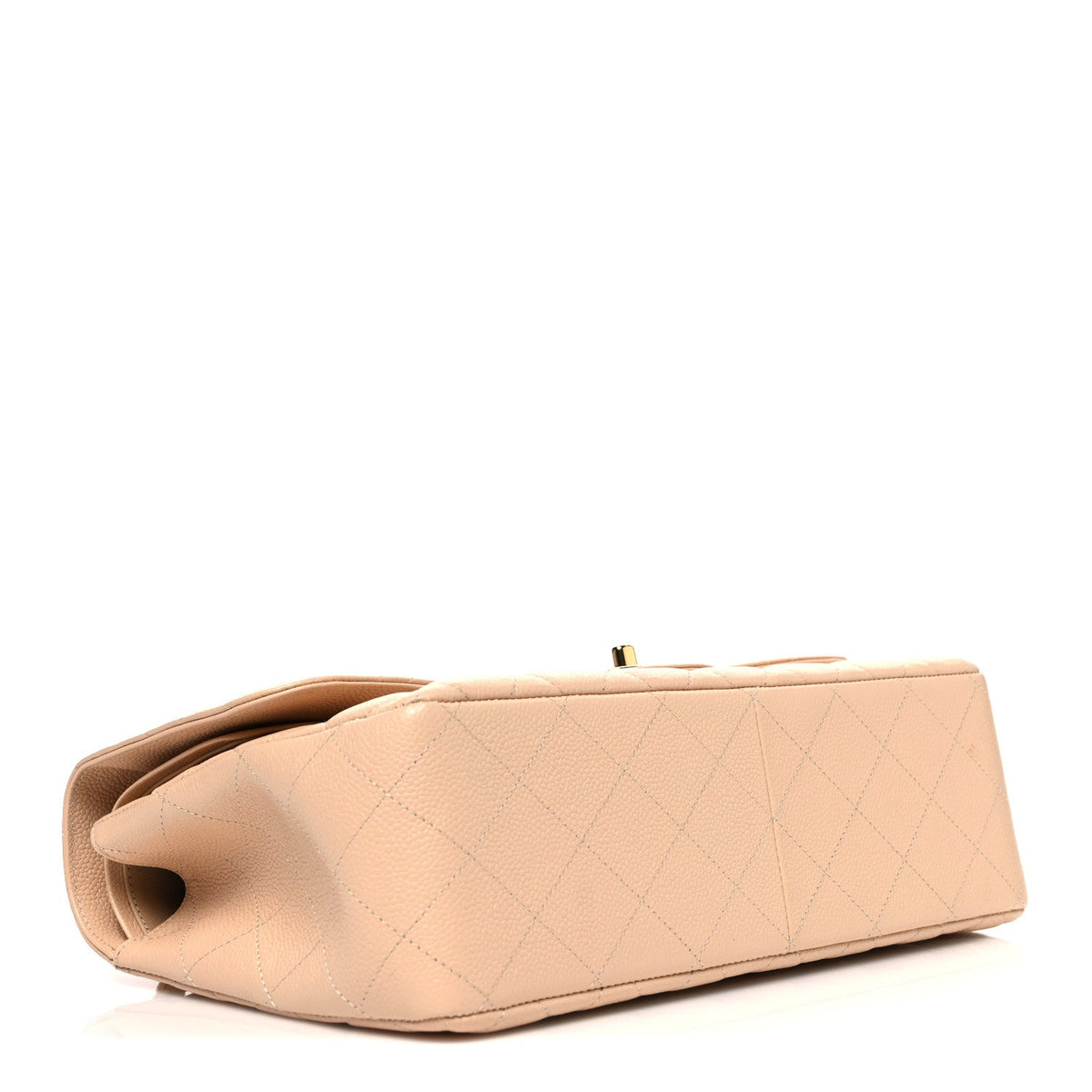 Caviar Quilted Jumbo Double Flap Beige wholesalehk.shop