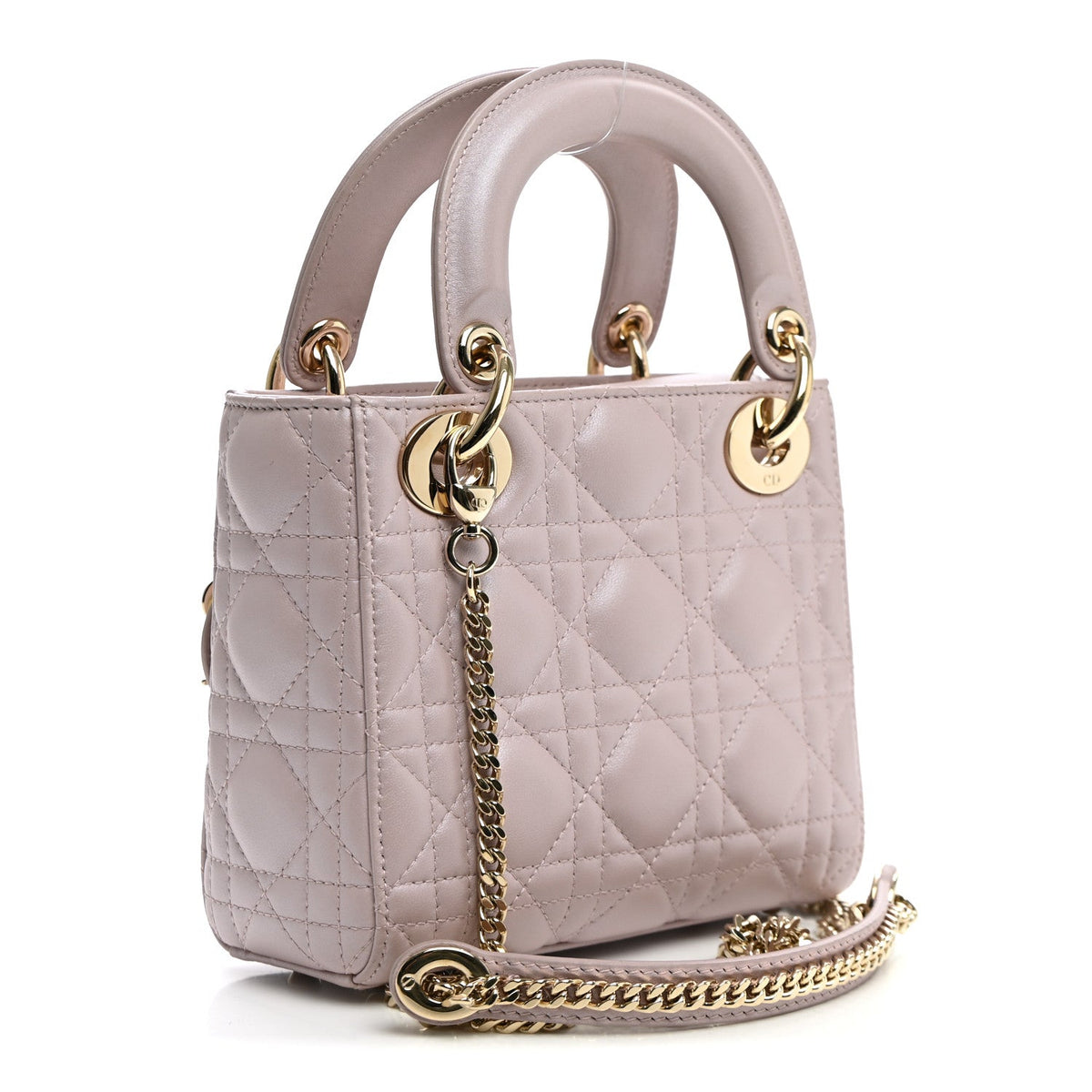Metallic Lambskin Cannage Mini Lady Dior Lotus wholesalehk.shop