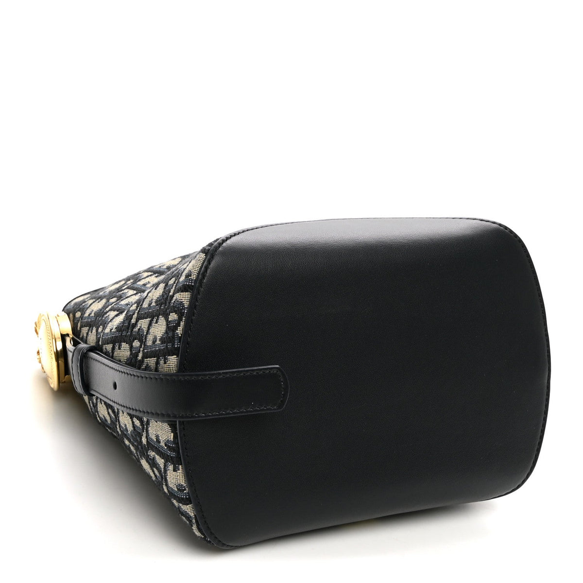 Oblique Calfskin Small Medaillon Bucket Bag Blue wholesalehk.shop