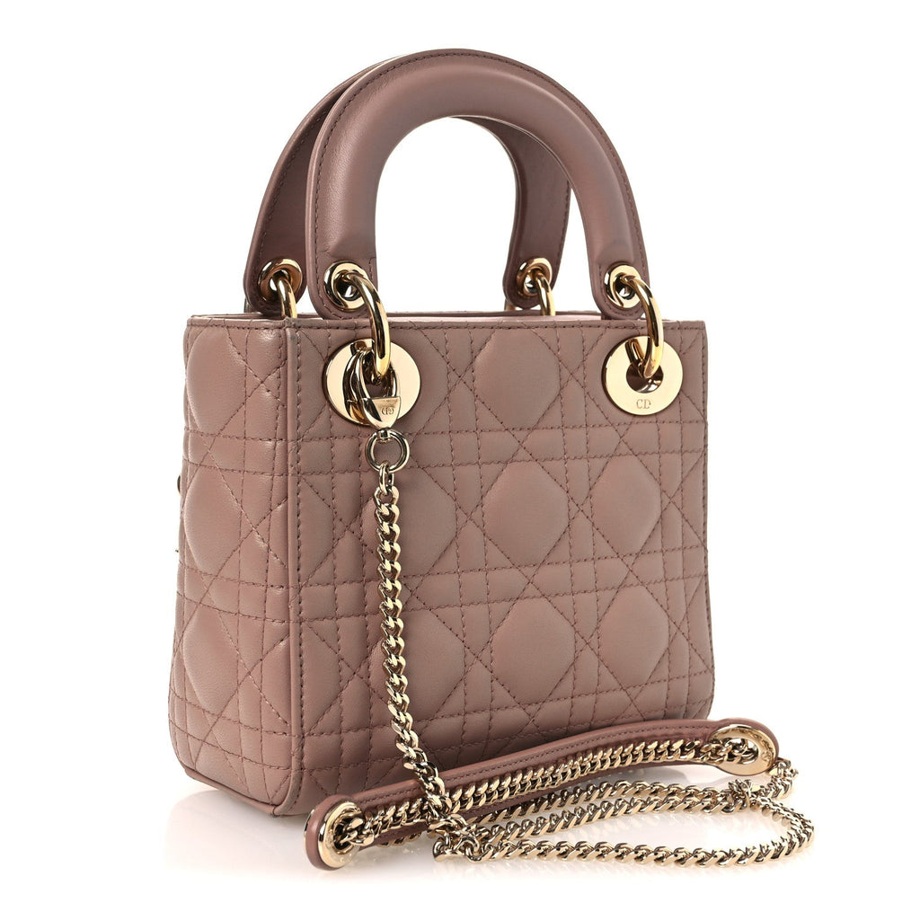 Lambskin Cannage Mini Lady Dior Blush wholesalehk.shop