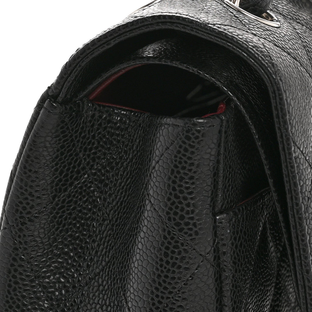 Caviar Quilted Jumbo Double Flap Black wholesalehk.shop