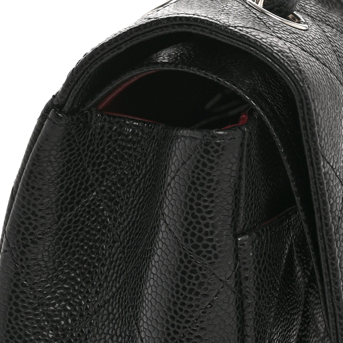 Caviar Quilted Jumbo Double Flap Black wholesalehk.shop