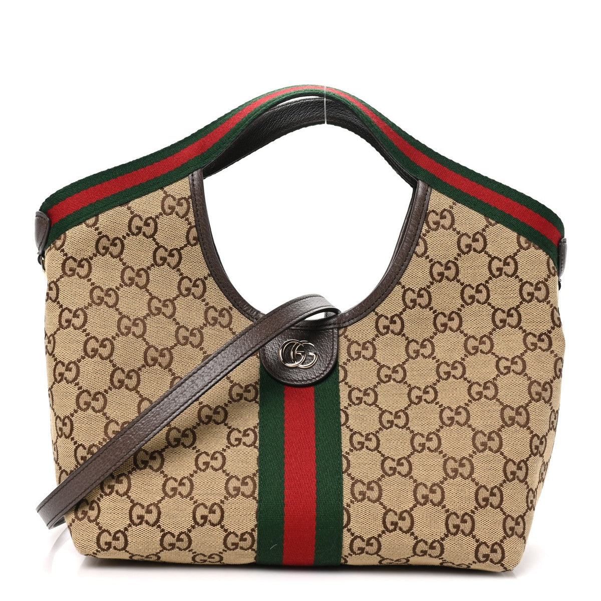 Monogram Web Small Giglio Tote Beige Dark Brown wholesalehk.shop