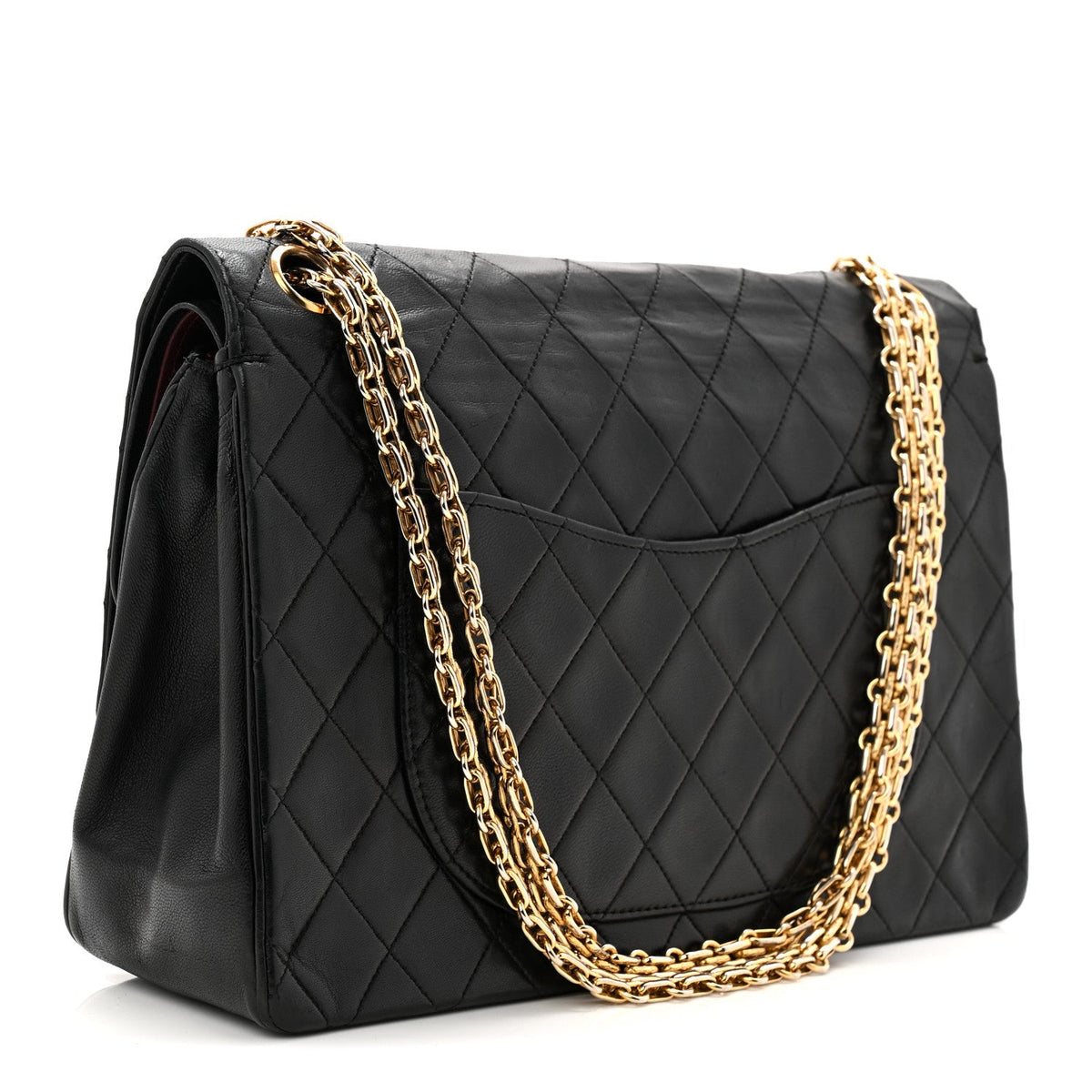 Lambskin Quilted Medium Double Flap Bijoux Chain Black wholesalehk.shop