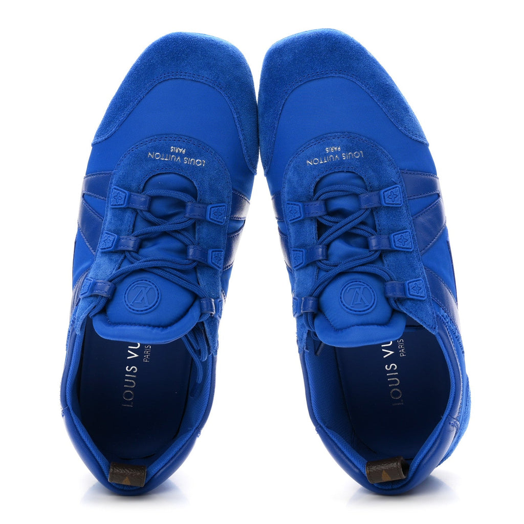 Suede Calfskin LV Sneakerina 39.5 Electric Blue £¨ Direct shipment via from wholesalehk.shop