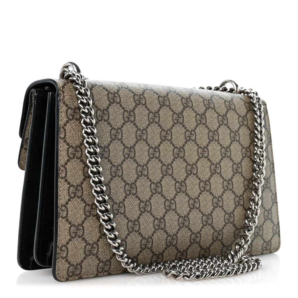 GG Supreme Monogram Small Dionysus Shoulder Bag Black wholesalehk.shop