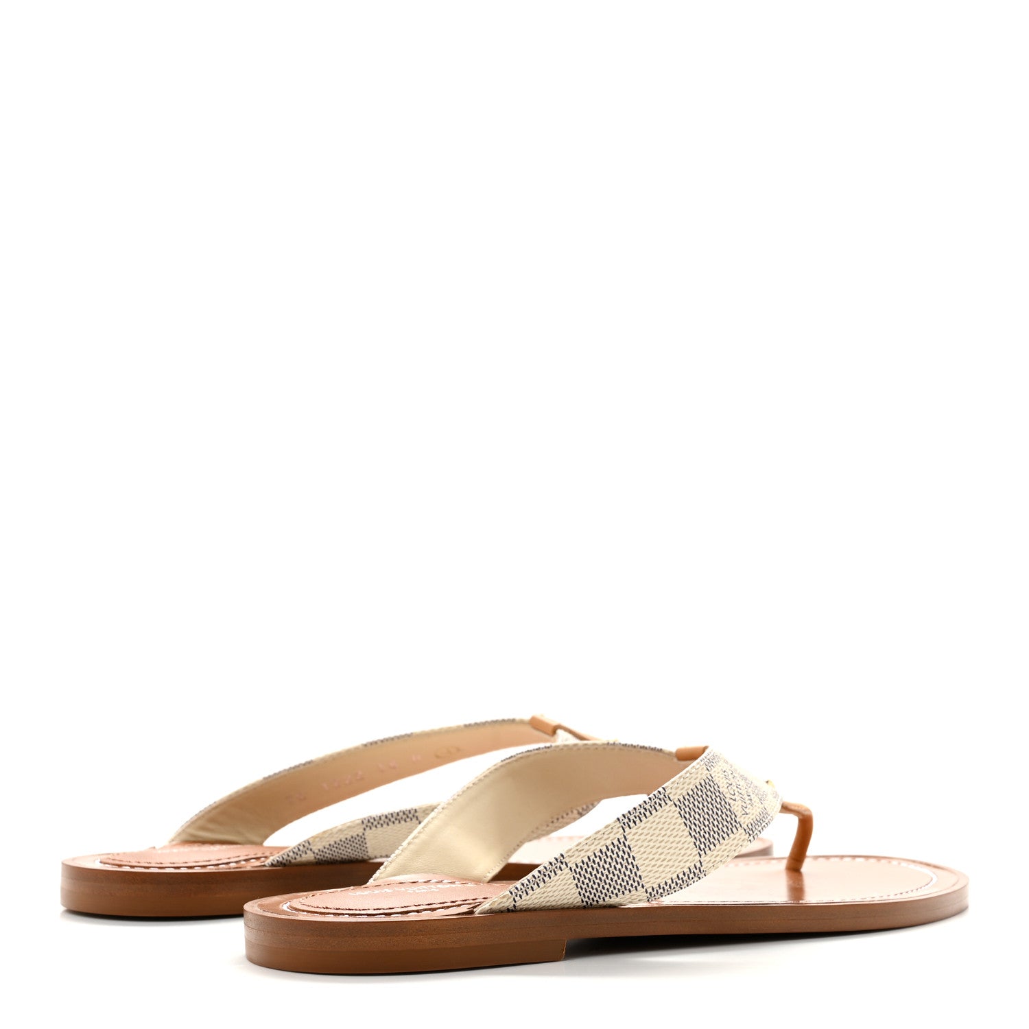 Damier Azur Sunny Flat Thong Sandals 38 £¨ Direct shipment via from wholesalehk.shop