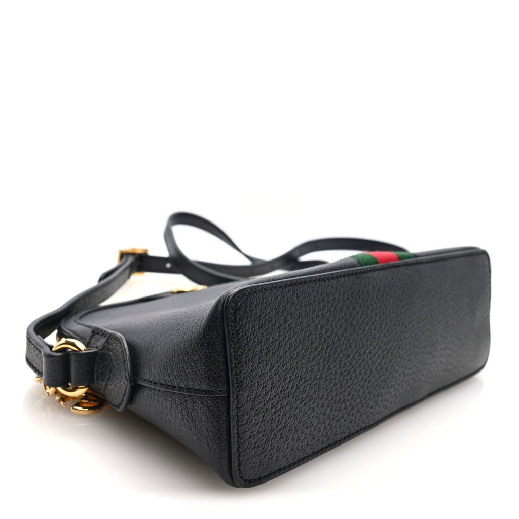 Calfskin GG Web Small Ophidia Dome Shoulder Bag Black wholesalehk.shop