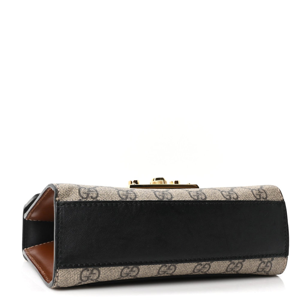 GG Supreme Monogram Calfskin Small Padlock Shoulder Bag Beige Black Cuir £¨ Direct shipment via from wholesalehk.shop