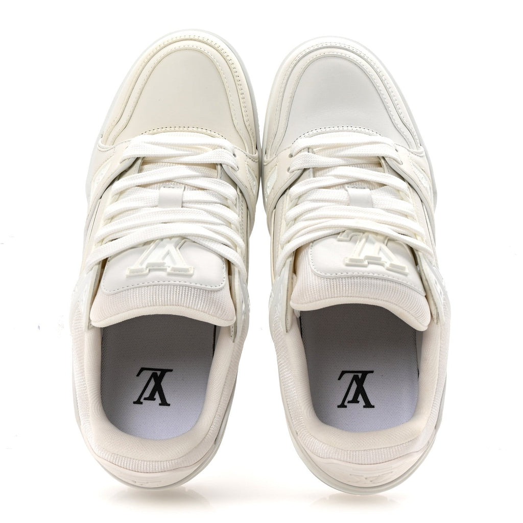 Calfskin Womens LV Trainer Sneakers 37.5 White £¨ Direct shipment via from wholesalehk.shop