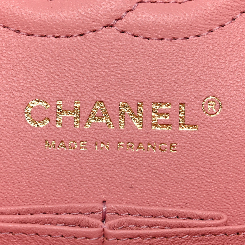 Caviar Chevron Quilted Small Double Flap Pink wholesalehk.shop