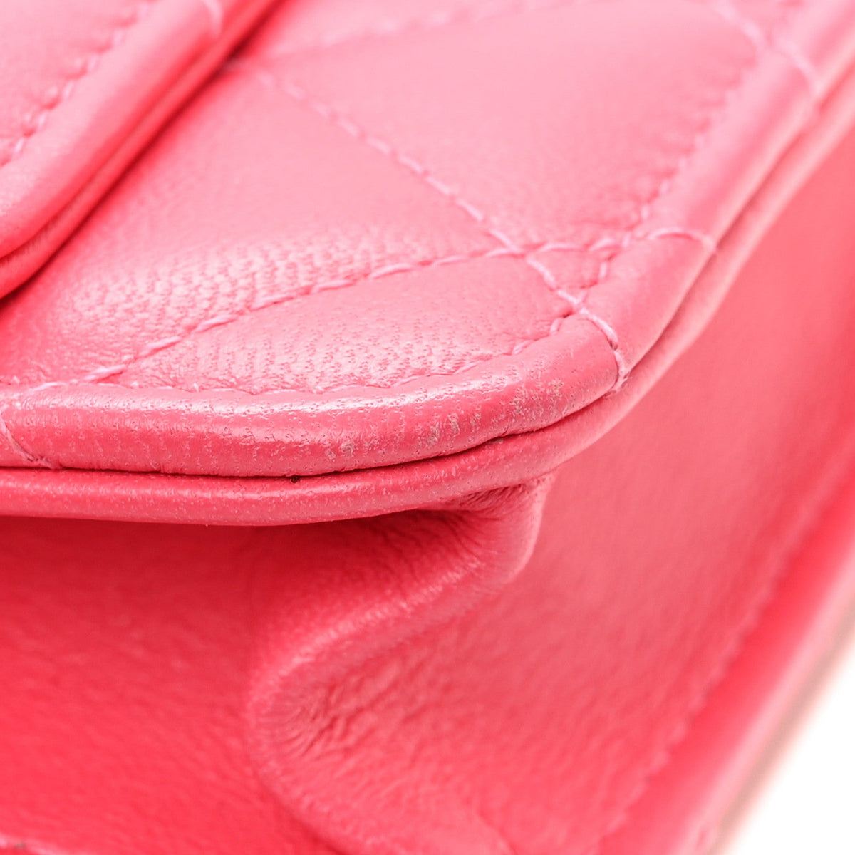 Lambskin Quilted Trendy CC Wallet On Chain WOC Pink wholesalehk.shop