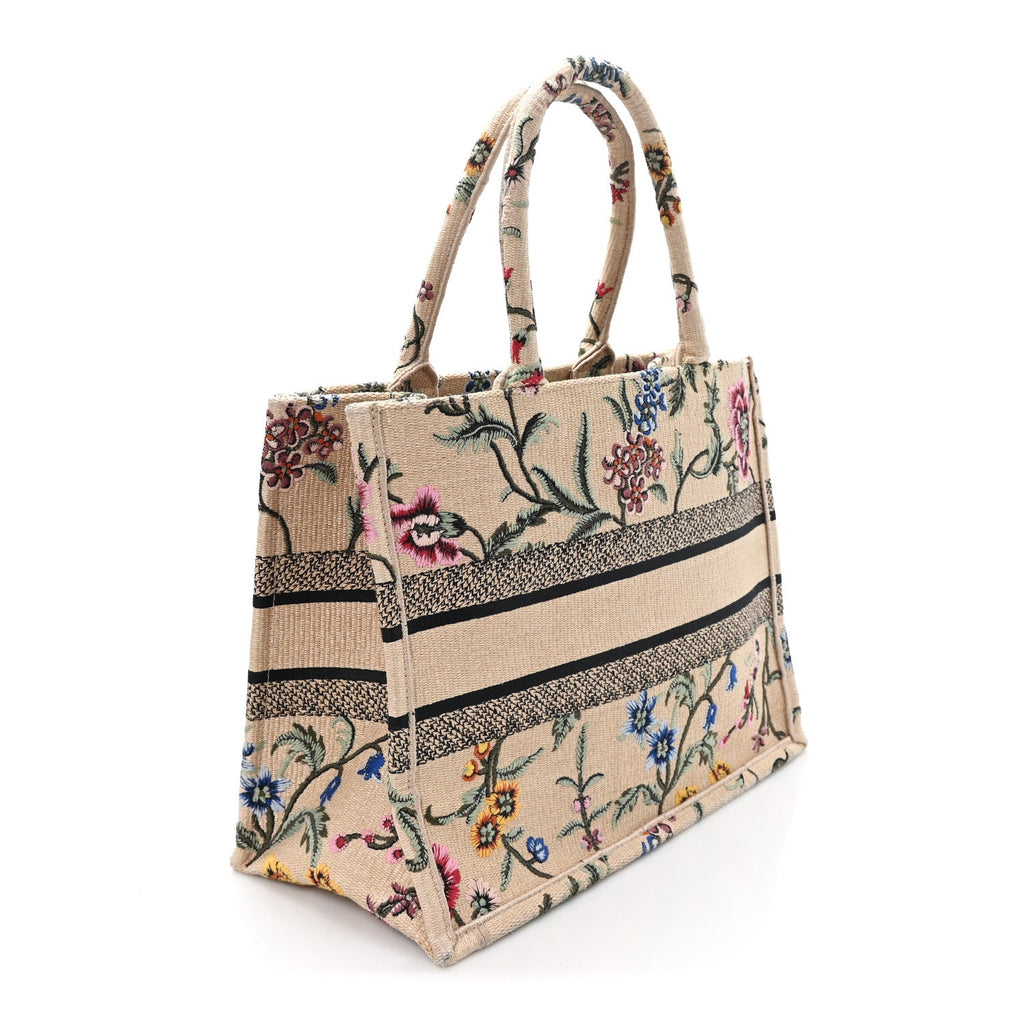 Raffia Embroidered Petites Fleurs Medium Book Tote Natural £¨ Direct shipment via from wholesalehk.shop