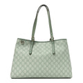 GG Supreme Monogram Emblem Large Tote Bag Sage Green wholesalehk.shop