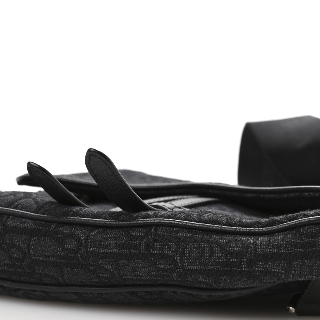 Oblique Mens Saddle Bag Black Blue wholesalehk.shop