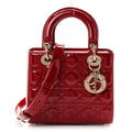 Patent Cannage Small Lady Dior Cherry Red wholesalehk.shop