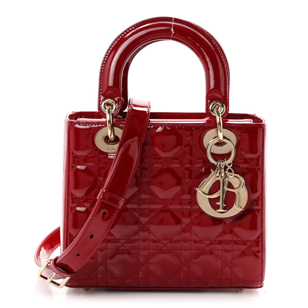 Patent Cannage Small Lady Dior Cherry Red wholesalehk.shop