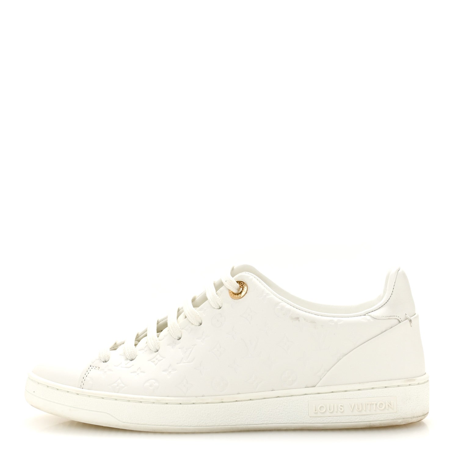Calfskin Monogram Embossed Front Row Sneakers 36 White £¨ Direct shipment via from wholesalehk.shop