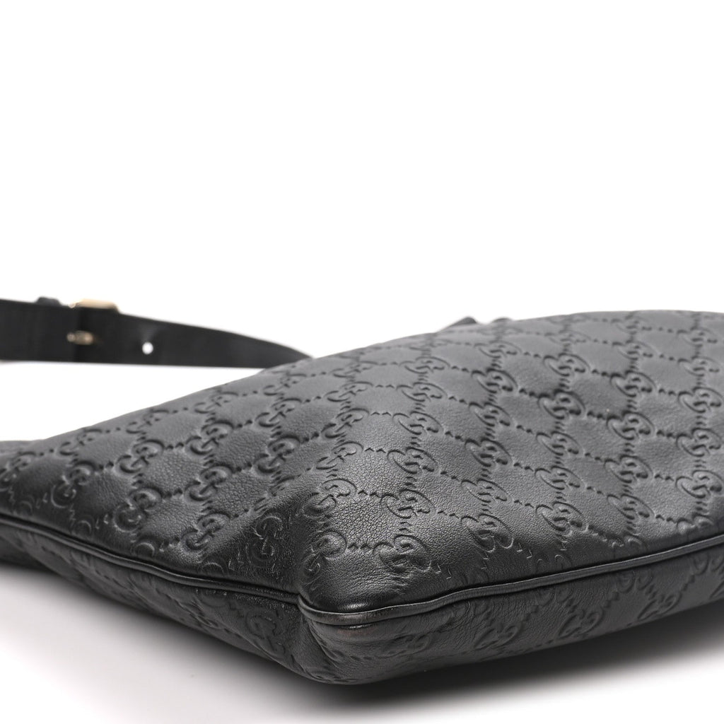Guccissima Medium Flat Messenger Bag Black £¨ Direct shipment via from wholesalehk.shop