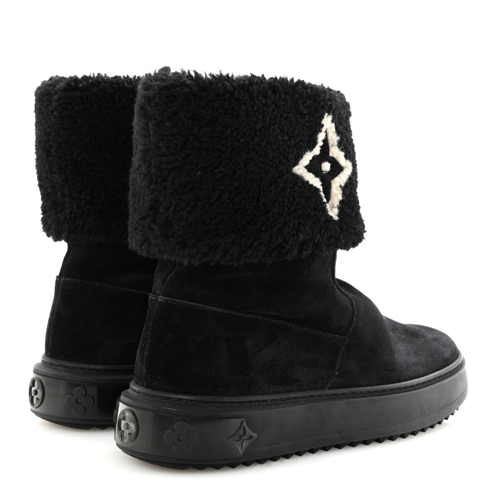 Suede Calfskin Shearling Snowdrop Flat Ankle Boot 37.5 Black £¨ Direct shipment via from wholesalehk.shop