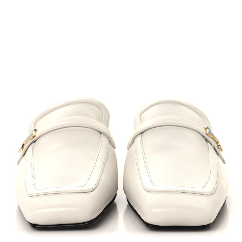 Calfskin Womens Groupie Mules 35 White wholesalehk.shop